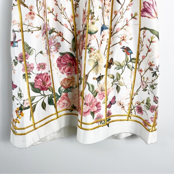 Thakoon Runway Birdcage Print Silk Duchesse Halter Dress Size 2 Yellow Multi - Picture 10 of 11